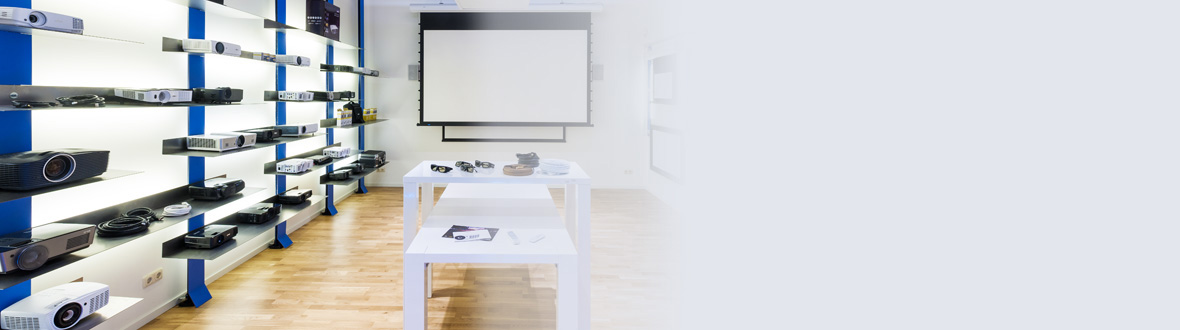 Een beamer bekijken in actie voordat je hem koopt? Kom langs onze beamer showroom! Zowel voor een presentatie als een thuisbiscoop projector.