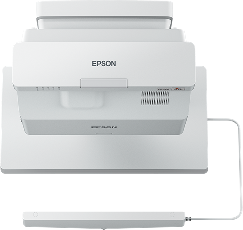 Epson EB-735Fi Vooraanzicht met optionele finger touch unit