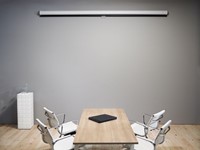 Een ingerold Manual L-Series projectiescherm ||