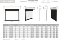 Alle afmetingen van de Electro L-Series projectieschermen. Download deze datasheet als PDF bij Documenten. ||