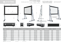 Alle afmetingen van de FastFoldable projectieschermen. Download deze datasheet als PDF bij Documenten. ||