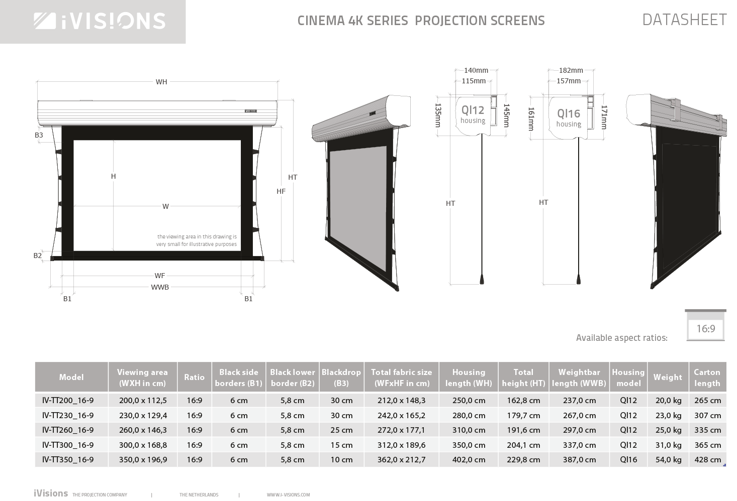 4K projectiescherm x 113 (16:9)