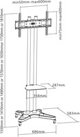 iVisions Floor Trolley DT1021B Technische tekening