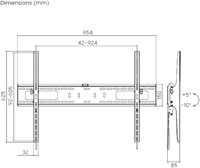 iVisions LFD42-69T Display muur beugel technische tekening