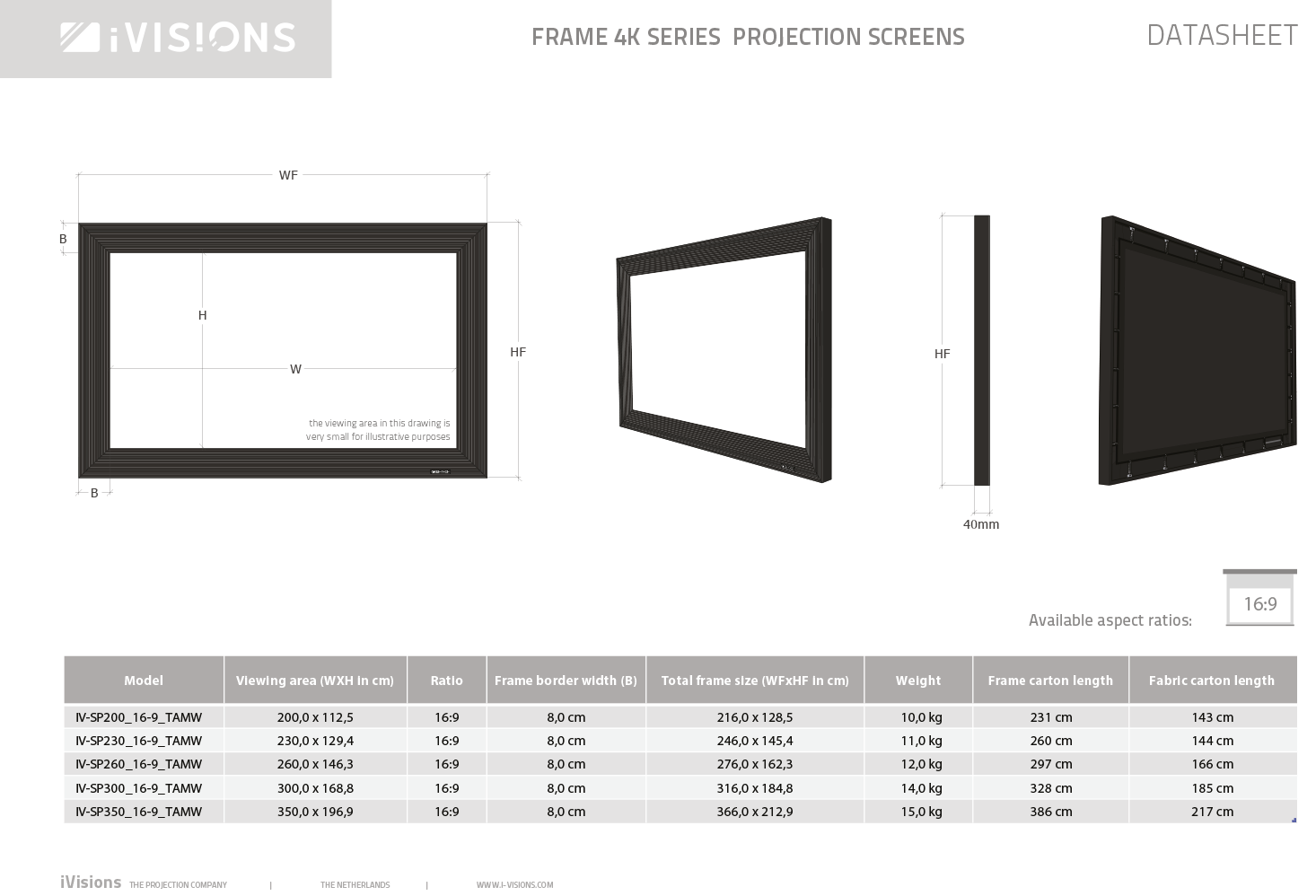 Frame Series projectiescherm