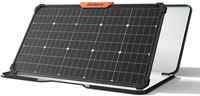 Jackery SolarSaga 80W Vooraanzicht links met meegeleverde hoes