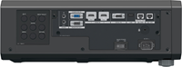 Panasonic PT-FRQ50 Achteraanzicht aansluitingen - zwart