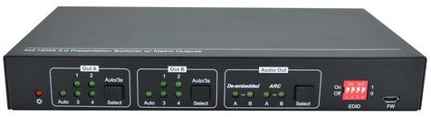 Vivolink VLHDMIMAT4X2RS HDMI 2.0 2x4 matrix switcher